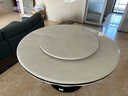 阅恒大理石圆形餐桌欧式椅组合餐台样板间样板房自建房大洋房餐厅圆台 1.35米80转盘配8张PU皮椅 实拍图