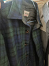 马登工装 复古羊毛混纺格子外套厚实格纹ins帅气休闲夹克男 蓝绿格 L 实拍图