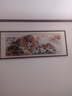 良品大师山水画办公室挂画中式客厅装饰画万里长城靠山图茶室字画风景壁画 五岳独尊A1 80*220cm宣纸锦绫+有机玻璃+红褐色实木框（热卖款） 实拍图