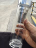 骆卡卡男士玻璃杯双层刻字泡茶杯水晶茶水分离杯水杯保温大容量高档杯子 亮银色-380ML 实拍图