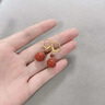 COISE925银耳环女复古红玛瑙耳坠新中式耳钉国风银耳饰品送长辈礼物 S925银圆珠玛瑙耳环 实拍图