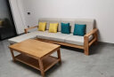 公熊（GXIONG）沙发 实木沙发客厅北欧布艺沙发床沙发小户型 原木色 四人位+脚踏+长茶几 实拍图