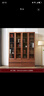 天坛家具书柜 环保实木榆木板木组合书柜 玻璃门书橱 现代新中式书柜 四门 长1590mm宽325mm高2100mm 实拍图