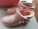 百丽童鞋冬季独家款儿童雪地靴女童加绒保暖棉鞋宝宝靴子 粉色35码 实拍图