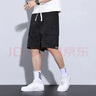 真维斯（Jeanswest）工装短裤男士夏季薄款冰丝五分休闲裤潮牌宽松中裤男 黑色 M 实拍图