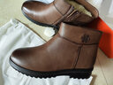 意尔康妈妈棉鞋加绒保暖中老年真皮舒适魔术贴短靴 14723W棕色40 实拍图