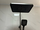派菲娅奶油风恒温淋浴花洒套装家用沐浴全套钢琴花洒卫浴全铜龙头淋浴器 【玻璃-冷热数显】枪灰方 实拍图