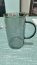 忆壶茶（YIHUTEA）玻璃杯喝水杯大容量耐热带盖刻度杯茶杯办公室家用杯子男女泡茶杯 【玄青】畅饮杯 500ml 实拍图