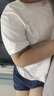 英博伦新款青少年短袖睡衣夏季薄款纯棉男大童男生外出家居服 本白 165 实拍图