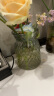 初卓玻璃花瓶北欧插花瓶简约桌面餐厅浮雕收口款 浮雕透明花瓶16cm 实拍图