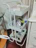 乐活时光厨房置物架落地多层收纳架家用客厅储物架玩具化妆品零食整理架 时尚白【万向轮+带扶手】 实拍图