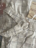 无印良品（MUJI）女式 棉桑蚕丝 短袖连衣裙 裙子 衬衫裙 polo连衣裙 BC05CC3S 白色格纹 L-XL（170/92A） 实拍图