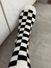 VANS范斯官方 女子长袜袜子黑白棋盘格运动休闲滑板初学者 黑白棋盘格印花 均码 实拍图