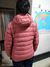 鸭鸭佟丽娅同款轻薄羽绒服女新款时尚修身短款冬连帽轻便时尚外套KXM 嫣红色 XL 实拍图