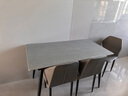 京释（JINGSHI）餐桌 岩板餐桌椅组合意式轻奢现代简约家用饭桌餐厅家具 羊脂白玉亮光【蝴蝶椅】 1.6m 四椅【桌架升级款】 实拍图