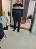 莫代尔加绒加厚男圆领中年保暖内衣针织潮流宽松冬季加大码上衣 8607条纹鹿角/蓝色 XL 适合135-150斤 实拍图