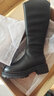 ZHR骑士靴女时尚V口显瘦长筒靴女不过膝百搭加绒女靴 CQ12A 黑色 35  实拍图