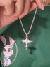 BJYL男士项链男款潮流十字架性吊坠男生锁骨链小众钛钢挂件配饰可刻字 【免费刻字】十字架 实拍图