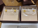 周生生八瓣格桑花珍珠黄金耳钉足金耳环一对生日礼物 89694E定价 实拍图