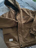 罗蒙（ROMON）秋冬加棉加厚外套男士青年棉衣服休闲连帽工装款防风夹克冲锋衣男 M1091卡其色 L 实拍图