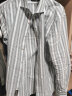 蓝豹（LAMPO）全季新款商务休闲衬衫男士白底蓝宽条纯棉衬衣 白底蓝宽条 M 晒单实拍图