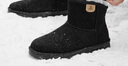 森馬（Senma）雪地靴韩版百搭短筒加绒保暖平底棉鞋男靴719416203 黑色 41码 实拍图