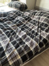 MUJI 棉法兰绒被套 家纺被罩单件被单纯棉冬季加绒全棉 黑色格纹 双人用 200cm*230cm 被芯用 实拍图