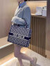 ESDS香港品牌真皮包包女包轻奢大容量购物袋手提托特包时尚通勤妈妈包 蓝色中号（专柜礼盒套装） 晒单实拍图