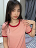 蝗裳一族女士T恤2024夏季新款韩版圆领简约百搭修身显瘦洋气上衣短袖t恤女 粉色 L 建议100-110斤 实拍图