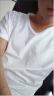 单曲循环潮牌冰丝莫代尔短袖t恤男2024新款夏季V领半袖灰色修身薄款体恤 白色 2XL 晒单实拍图