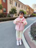 贝孩趣女童运动套装秋冬装2023新款时髦洋气大童儿童冬款加绒加厚三件套 粉色 120码(建议身高105-115厘米) 晒单实拍图
