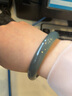 中国黄金（CHINA GOLD）玉髓镯子宽面淡蓝色冰种库里蓝玉镯子情人节礼物 56圈口 实拍图