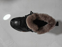 骆驼（CAMEL）男鞋 羊毛加绒厚底雪地靴真牛皮保暖马丁靴户外徒步登山鞋男 G13W307076黑色 42 实拍图