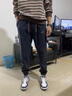 啄木鸟休闲裤男2025秋冬新款加绒加厚束脚裤男宽松百搭男士九分裤子男裤 8005黑色常规 XL 建议120-145斤 实拍图