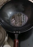 康巴赫炒锅铁锅无涂层铸铁平底炒菜锅具电磁炉燃气煤气灶明火通用 圆底款带附耳【适合4-8人】 34cm 实拍图