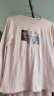 真维斯（JEANSWEST）长袖t恤女2025秋季正肩纯棉宽松上衣女小清新印花时尚灰粉2XL 实拍图