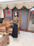 妃莉杋（FeiLiFan）秋冬连衣裙女装2024新款小个子时尚减龄毛呢外套女冬季裙子套装 卡其外套+黑色半身裙 M （95-110斤） 实拍图