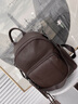 viney牛皮双肩包女休闲时尚背包轻便出行旅行包背包大容量学生电脑书包 【咖啡色】送老婆女朋友高级感实用 实拍图