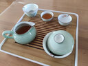 唯古潮汕功夫茶具套装家用小套青瓷茶盘茶壶盖碗茶杯陶瓷茶船办公茶海 盖碗密胺茶盘10件套（普通包装） 实拍图