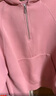 初棉宽松连帽空气层卫衣 粉色 L 实拍图