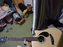 KEPMA卡普马FS36寸旅行吉他F0B/FCmini卡马吉他面单板加振电箱民谣吉他 36英寸FS36单板透明黑-原声 实拍图