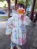 鸭鸭儿童羽绒服中长款女童宝宝可爱加厚时尚保暖冬季小童装外套YD 米白色 90 实拍图