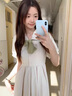 舒芳蝶（shufangdie）法式学院风衬衫裙教资面试服装连衣裙学生夏季仙女气质超仙长裙子 图片色 M 实拍图