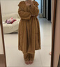 幸棉秀场款帽睡衣情侣睡袍三件套秋冬双面绒居家保暖加厚家居服秋冬 女款-经典驼 【三件套】 L （女110-130斤/男120-140斤） 实拍图