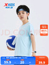 特步（XTEP）儿童童装男女童短T夏季吸湿透气速干薄款凉感百搭运动休闲短袖T恤 天际蓝【9012】 170 cm 实拍图