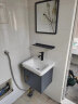 约龙（YUELONG）小户型太空铝浴室柜卫生间一体陶瓷洗脸盆柜组合洗手盆家用洗漱台 43CM主柜+镜子 实拍图