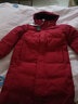 鸭鸭羽绒服女中长款过膝冬保暖白鹅绒极寒外套KXM 暗红色 S 实拍图