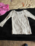 无印良品（MUJI）女式 使用了棉的冬季内衣 U领八分袖T恤 69AD435 秋衣 保暖衣 米白色 XL 实拍图
