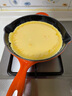 酷彩（Le Creuset）法国进口珐琅锅铸铁20/23/26cm圆形浅煎锅平底煎烤锅多功能平底锅 【1-3口之家】桔色 23cm 实拍图