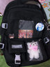 法德陆 ins原创透明书包女 韩版日系大学生背包小清新卡通可爱少女双肩包 xinxulong6604黑色+恐龙挂件 实拍图